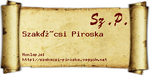 Szakácsi Piroska névjegykártya