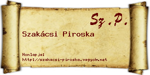 Szakácsi Piroska névjegykártya