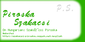 piroska szakacsi business card